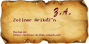 Zollner Arikán névjegykártya